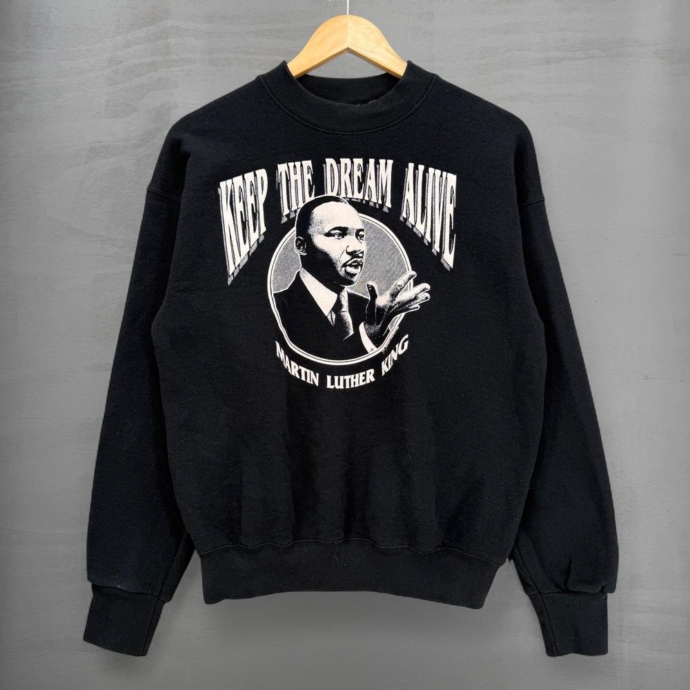Vintage Sweatshirt Black Martin Luther King Keep The Dream Alive Large